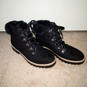 ANA Womens Nelson Block Heel lace up bootie